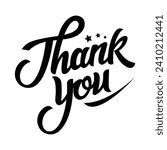 Thankyou lettering handdrawn vector ilustration