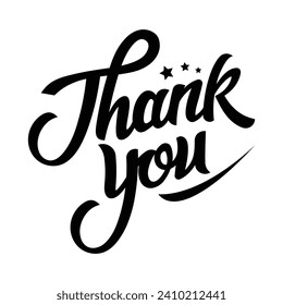 Thankyou lettering handdrawn vector ilustration