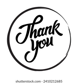 Thankyou lettering handdrawn vector ilustration