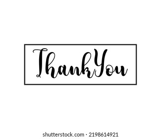 Thankyou text illustration vector logo design