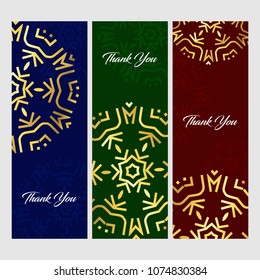 Thankyou typographic banners design vector