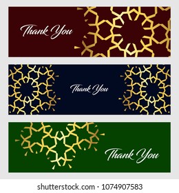 Thankyou typographic banners design vector 
