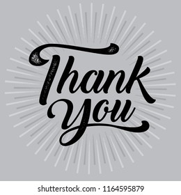 Thankyou typography poster. Celebration text , badge. Vector calligraphy 