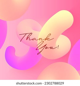 Thannk you card. Abstract color flow design.