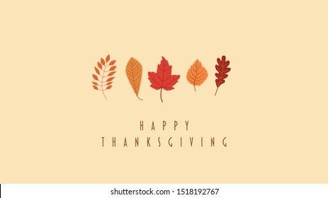 Thanskgiving Card Or Website Header Vector Template With Collection Of Leaves, Foliage In Autumn Colors - Orange, Red, Yellow. Holiday Banner, Seasonal Design. Eps10 Illustration.