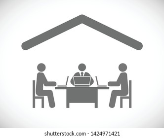 tres personas sentadas para bloc de notas - icono de concepto