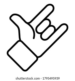 That Rock Gesture Flat Icon Isolated On White Background