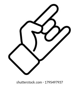 That Rock Hand Gesture Flat Icon Isolated On White Background
