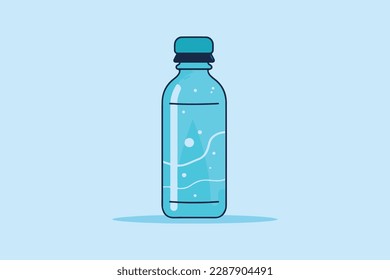 That WATER BOTTLE VECTOR Is Exactly What You Are Looking For?
A blue flat water bottle with a blue label that says water  graphic vector illustration 