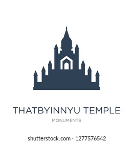 thatbyinnyu temple icon vector on white background, thatbyinnyu temple trendy filled icons from Monuments collection, thatbyinnyu temple vector illustration