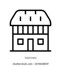 thatched icon. Line Art Style Design Isolated On White Background