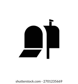 Dieses Symbol stellt eindeutig ein E-Mail- oder Nachrichtenkonzept dar, das die Silhouette eines Briefkastens verwendet.