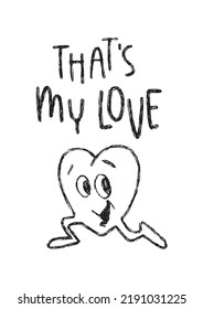 that's my love slogan with cool heart graphic tshirt print art illustration