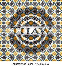 Thaw arabesque emblem background. arabic decoration.