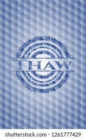 Thaw blue polygonal emblem.