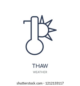 thaw icon. thaw linear symbol design from Weather collection. Simple outline element vector illustration on white background.