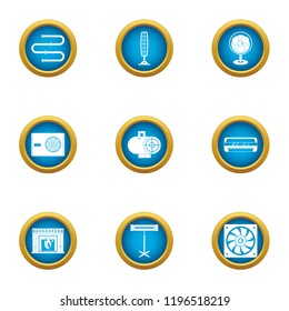 Thaw icons set. Flat set of 9 thaw vector icons for web isolated on white background