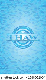 Thaw light blue emblem. Mosaic background