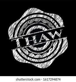 Thaw written on a chalkboard. Vector Illustration. Detailed.