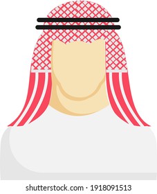 Thawb with head band Vector color Icon Design, Saudi Arab culture and traditions Symbol on white background, Islamic and Muslim practices Sign, Arabic Man Costume Concept stock illustartion