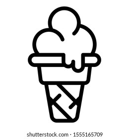 Thawed ice cream icon. Outline thawed ice cream vector icon for web design isolated on white background