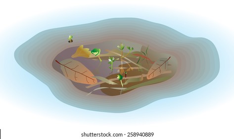Thawed patch. Vector illustration