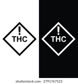 THC Cannabis Content Warning Diamond Sign for Regulated Product Labeling Safety Compliance and Consumer Hazard Notification