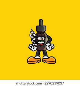 caricatura de cbd de thc humedeciendo blunt y alta cara apedreada de la maleza broda de cannabis vector nug