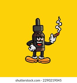 caricatura de cbd de thc humedeciendo blunt y alta cara apedreada de la maleza broda de cannabis vector nug