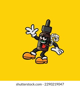 thc cbd cartoon smoking blunt and high face stoned from weed cannabis bud nug vector