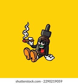 caricatura de cbd de thc humedeciendo blunt y alta cara apedreada de la maleza broda de cannabis vector nug