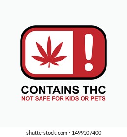 THC Contain Icon - Vector, Sign and Symbol for Design, Presentation, Website or Apps Elements.