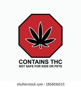 THC enthält Symbol - Vektorgrafik, Zeichen und Symbol für Design, Präsentation, Website oder Apps-Elemente