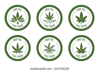 thic free cbd oil icon set Vektorgrafik 