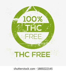 (THC free) label sign, vector illustration.