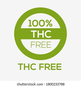 (THC free) label sign, vector illustration.