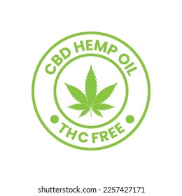 THC Free Stamp Icon, cbd hemp oil label design template elements