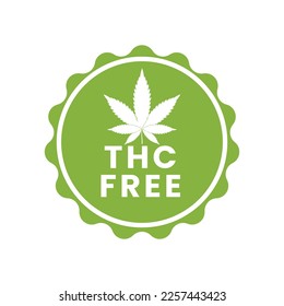 Icono de sello libre de THC, elementos de plantilla de diseño de etiqueta de aceite de cáñamo cbd