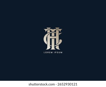 thc carta logotipo design, tch negócio corporativo, cth iniciais modernas