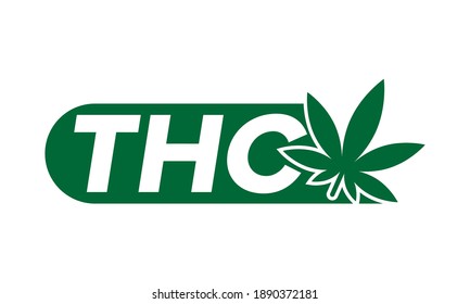 THC Logo With Green Cannabis