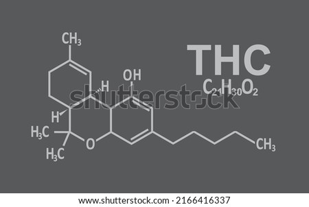 THC marijuana structure. vector illustration
