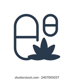 THC Pille Vektorsymbol Illustration für psychoaktive Hilfe in der Medizin
