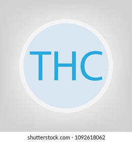 THC (Tetrahydrocannabinol) concept- vector illustration