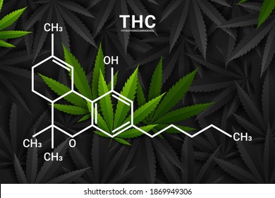 THC Or Tetrahydrocannabinol Molecular Structural Chemical Formula