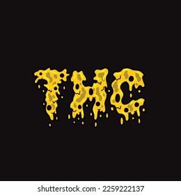 thc word text letter form cookie cake donut oil wax nug weed vector