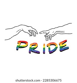 "The creation of adam" pride lgbtqi+ flag.
Fashion Design, Vectors for t-shirts and endless applications.