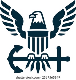  "The emblem depicts an eagle with outstretched wings perched on an anchor, symbolizing strength, freedom, and a connection to the sea. Often seen in naval insignia, it represents honor, courage.