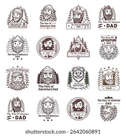 "The Face of Adventure: Dad" Bearded Outdoorsman T-Shirt Design Bundle for Father's Day