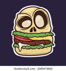 "The Fast Food Zombie" this is an illustration of a burgers when it turn into zombie. You can use this design for stickers, product mascots, clothing design, labels etc. editable vector eps 10