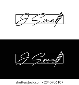 "The J Small Consulting logo is an abstract signature-type design, reflecting professionalism and personalized services. A distinctive and memorable brand identity."